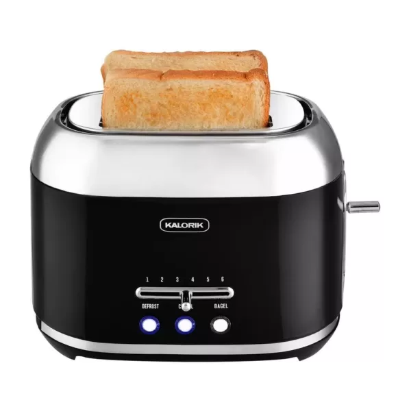 KALORIK Retro 2-Slice Black Wide Slot Toaster