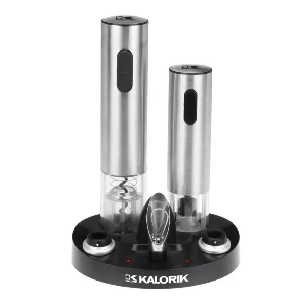 KALORIK Stainless Steel Electric Wine Opener and Preserver Set