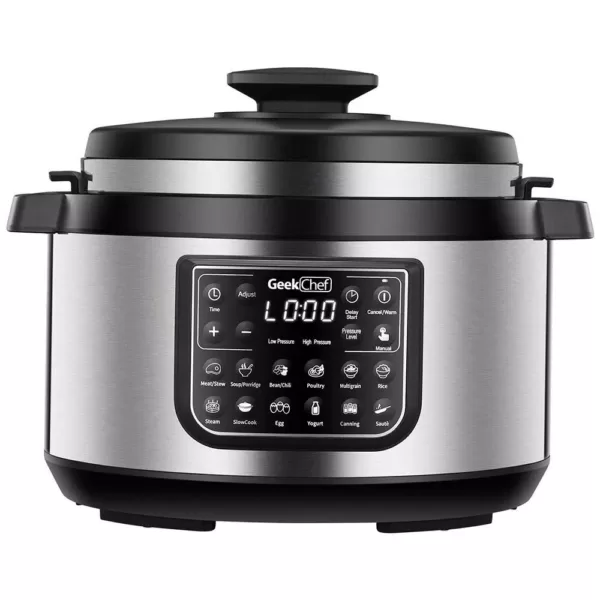 Boyel Living 8 Qt. Stainless Steel 12-in-1 Multiuse Programmable Electric Pressure Cooker with Non-Stick Pot and Cool-Touch Handles