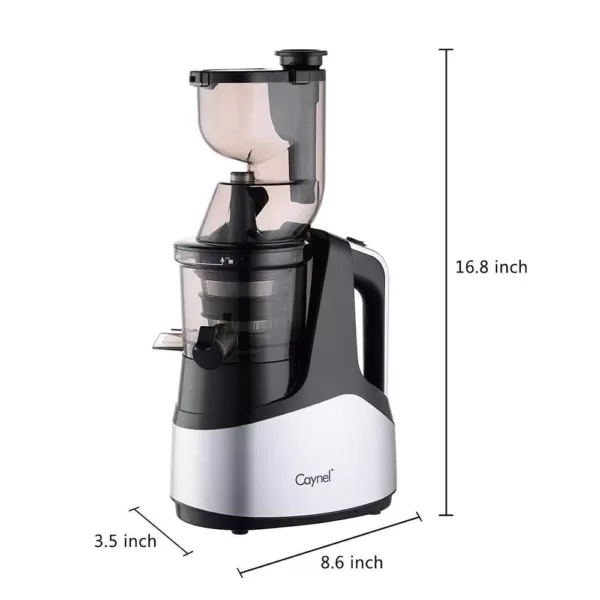 Boyel Living Silver Slow Black Masticating Juicer Cold Press High Yield Vertical Juicer