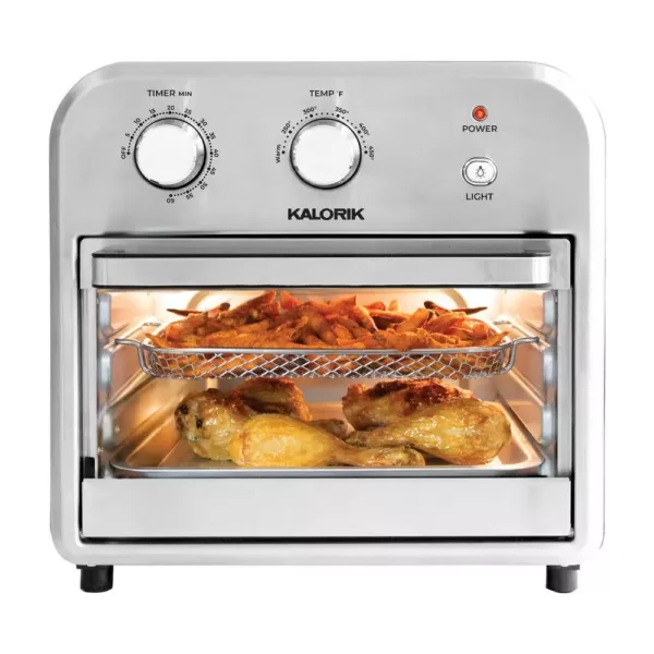 KALORIK 12 qt. Stainless Steel and Black Air Fryer Oven