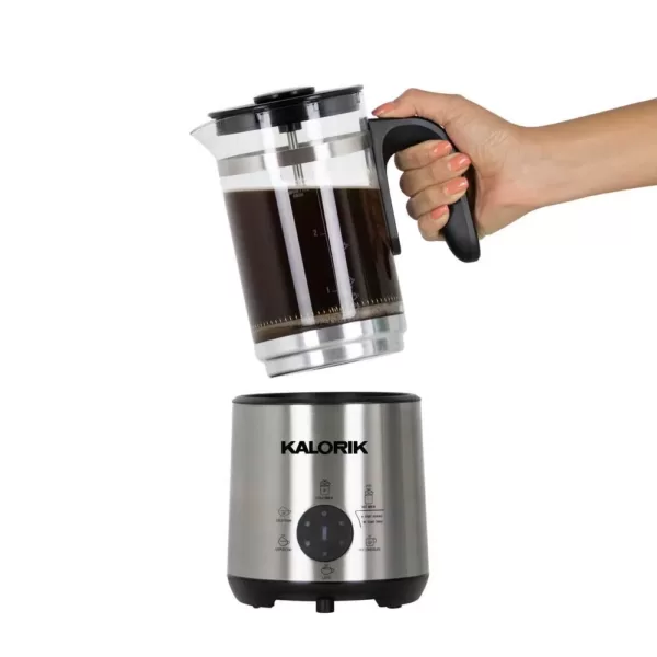 KALORIK Bartista 3-Cup Stainless Steel Electric French Press Coffee Maker