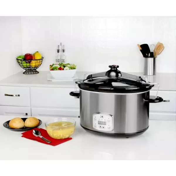 KALORIK 8 Qt. Stainless Steel Slow Cooker with Cool-Touch Handles