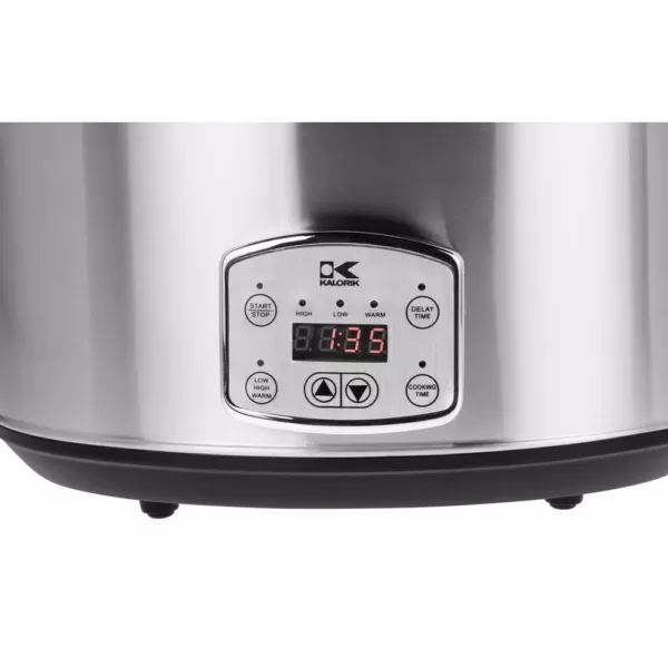 KALORIK 8 Qt. Stainless Steel Slow Cooker with Cool-Touch Handles